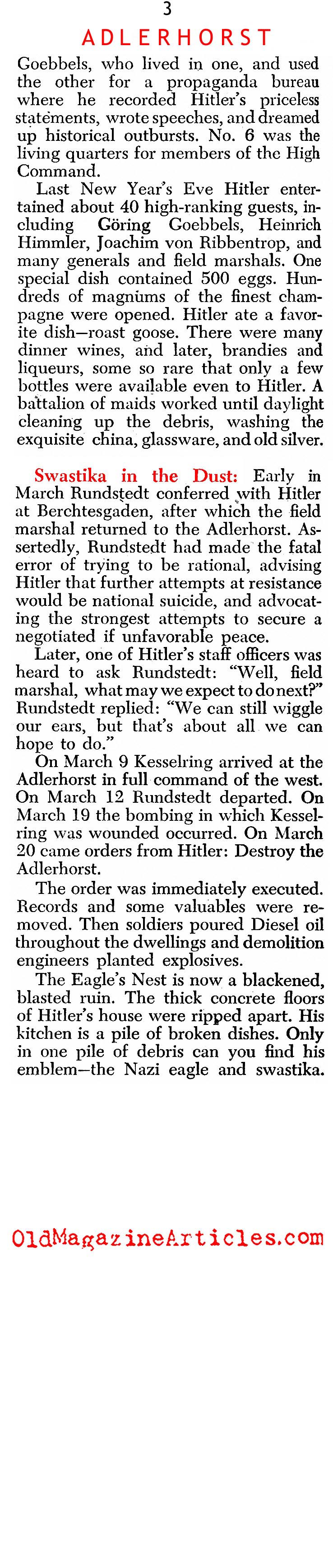 Hitler's Other Address (Newsweek Magazine, 1945)