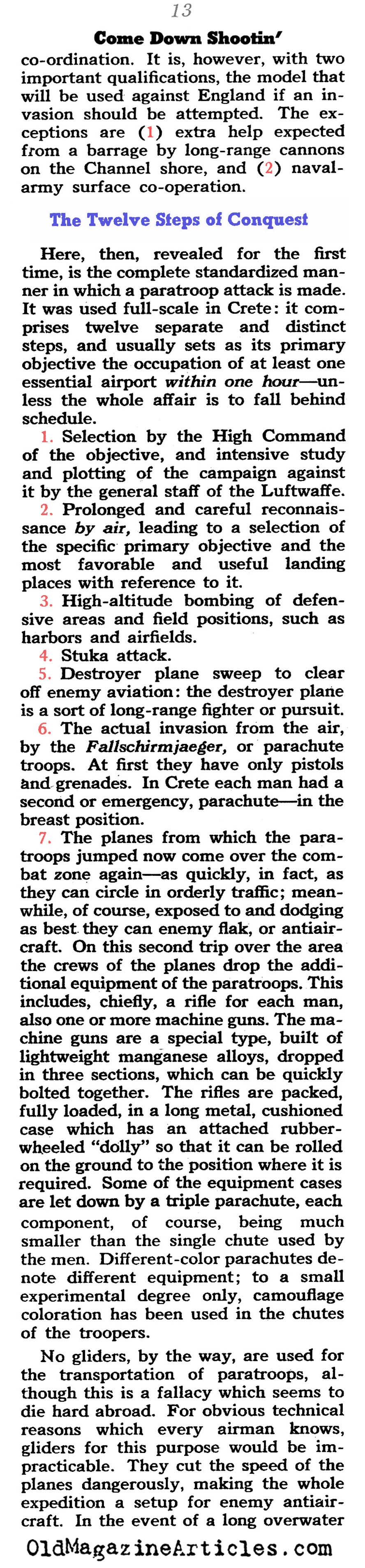 The German Paratroopers (Collier's Magazine, 1941)