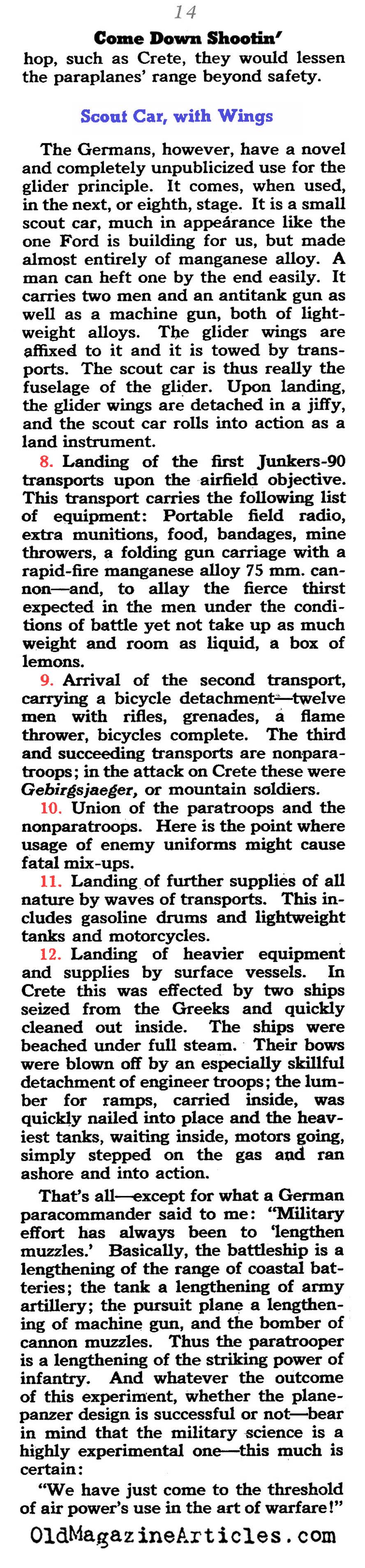 The German Paratroopers (Collier's Magazine, 1941)