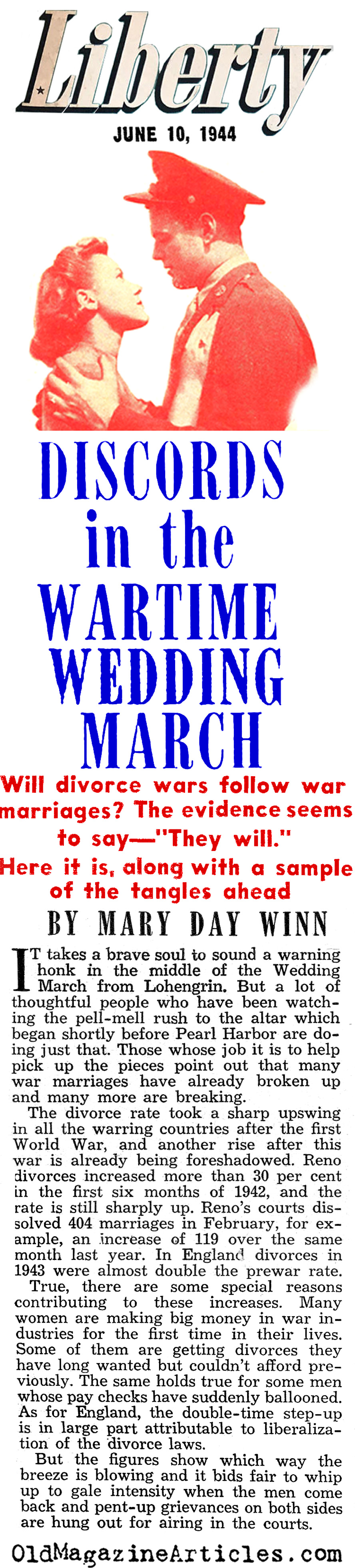 The Late-War Era Brought Late-War Divorces (Liberty Magazine, 1944)