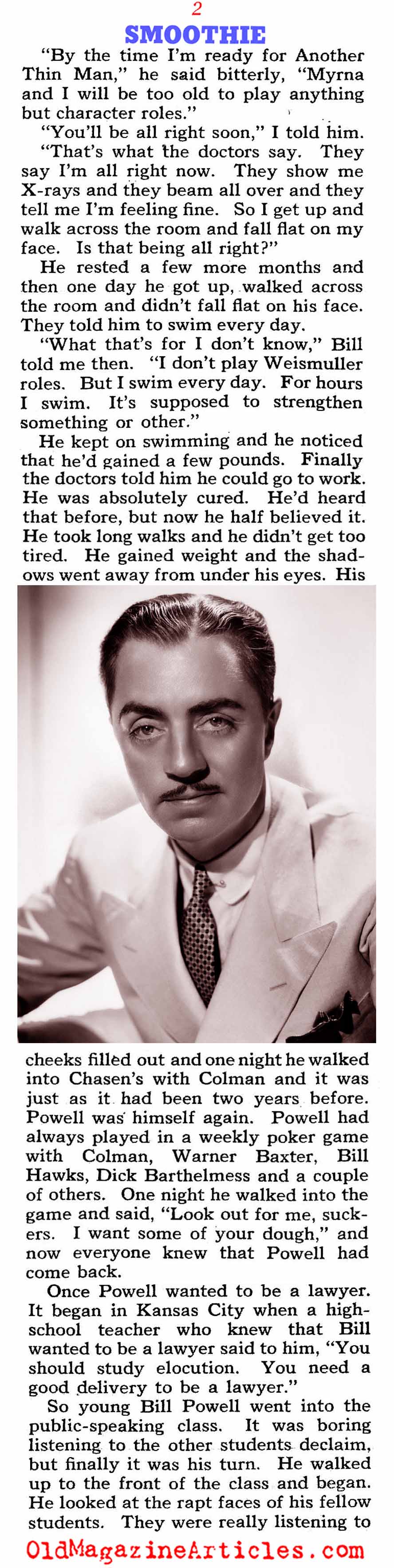 William Powell - Smooth Operator (Collier's Magazine, 1940)