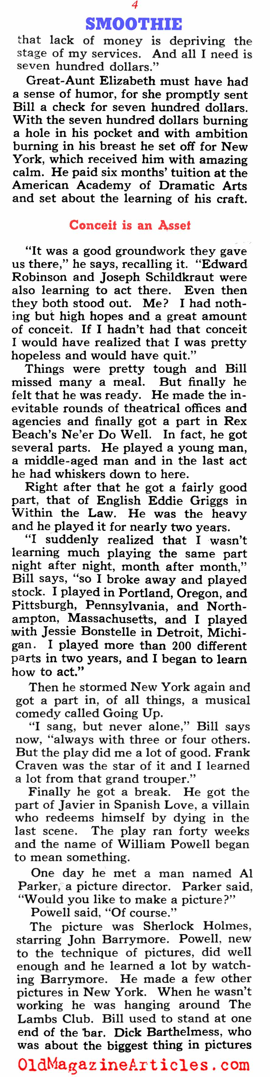 William Powell - Smooth Operator (Collier's Magazine, 1940)
