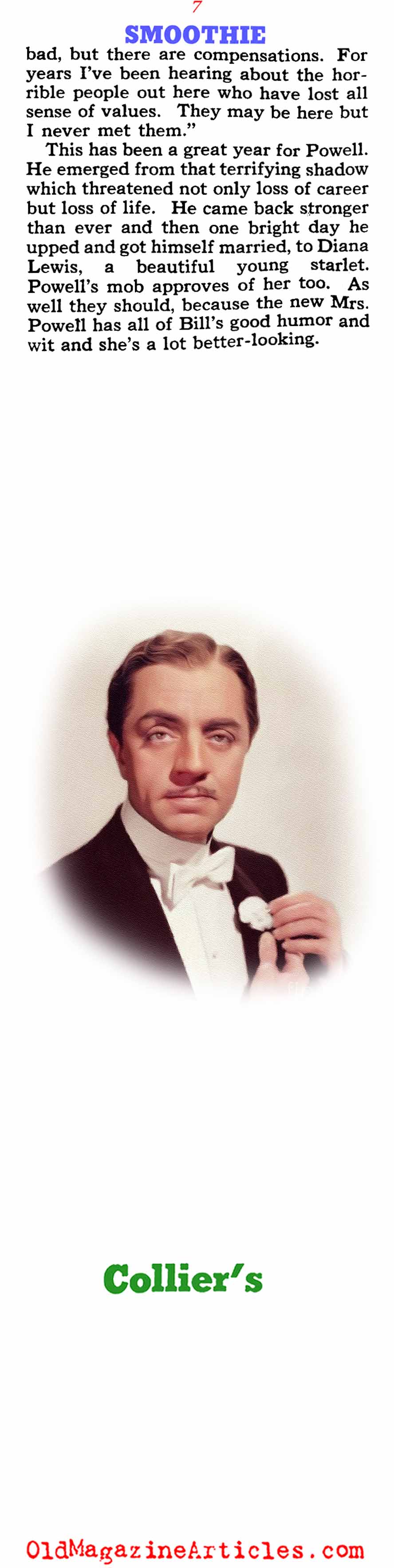 William Powell - Smooth Operator (Collier's Magazine, 1940)
